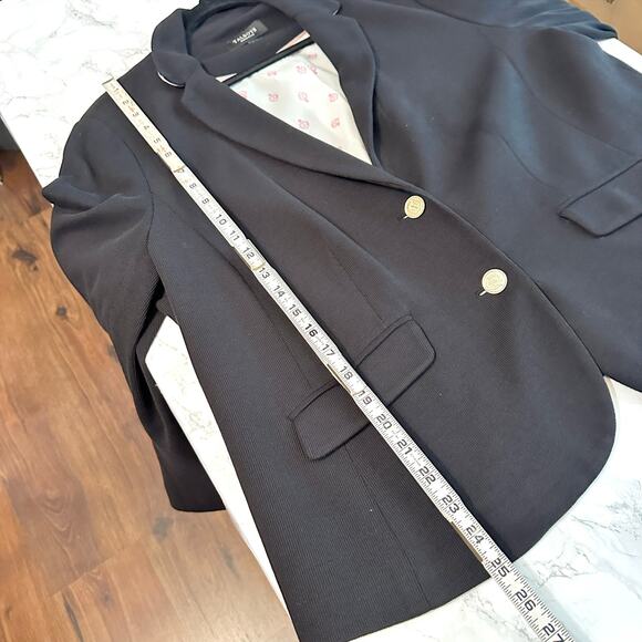 Talbots Cotton Pique Black Blazer Crest Button Blazer‎ Women's Size 18w Petite - Picture 13 of 15